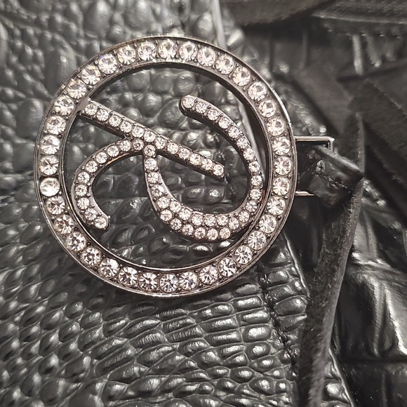 Raviani Usa Xl Black Croc-Embossed Satchel Bag - Picture 6 of 10